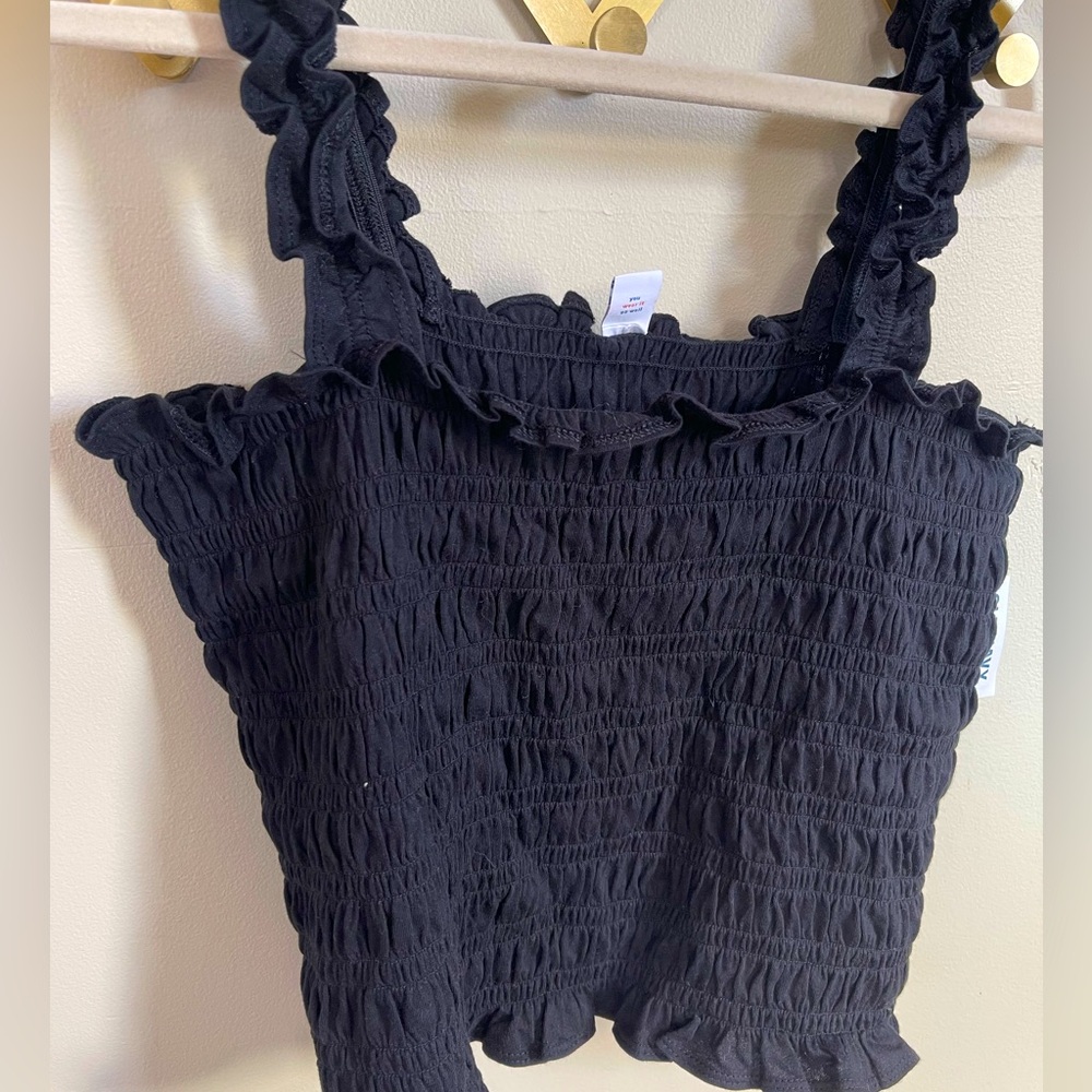 NWT | Women’s large Black Old Navy Textured top